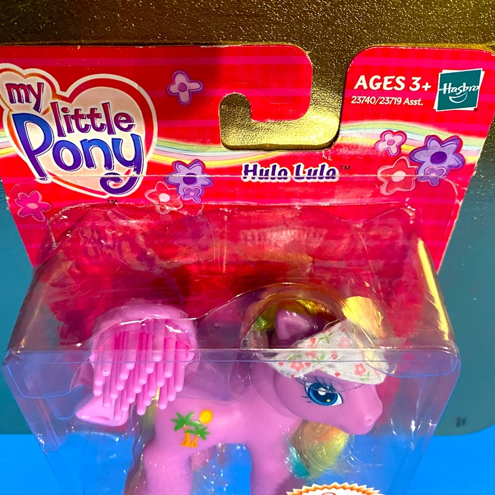 MY LITTLE PONY G3 NWT VTG 2005 BABY PONY HULA LULA TARGET EXCLUSIVE, BRUSH & HAT - Picture 8 of 13